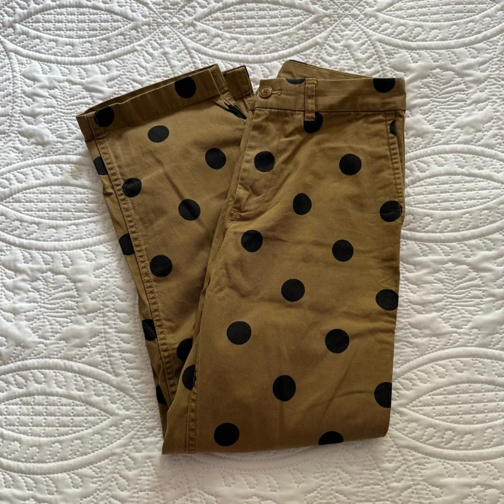 J.Crew Size 6 Chino Polka Dot Tan Khaki Pants - Picture 5 of 10
